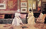 William Merritt Chase A Friendly Visit painting